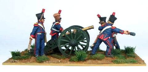pieza de artilleria francesa del periodo napoleonico, ca&ntilde;on y cuatro artilleros incluidos. 