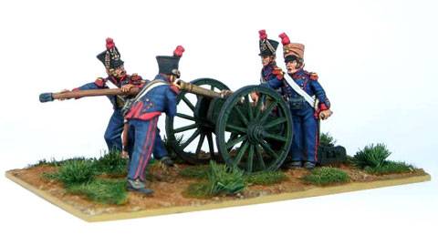 pieza de artilleria francesa del periodo napoleonico, ca&ntilde;on y cuatro artilleros incluidos. 