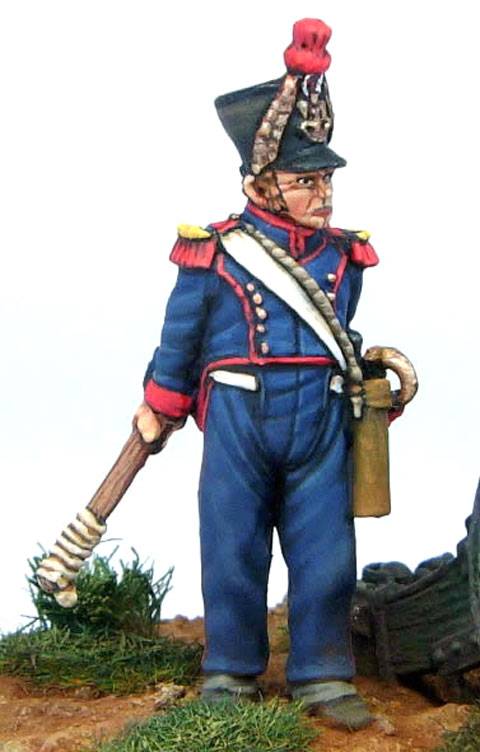 pieza de artilleria francesa del periodo napoleonico, ca&ntilde;on, oficial  y tres artilleros incluidos. 