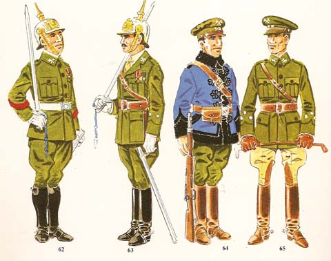 n&ordm; 62 - Cabo de cazadores en uniforme de gala en formaci&oacute;n. 1922-31. n&ordm; 63 - Teniente en uniforme de gala en formaci&oacute;n. 1922-26. n&ordm; 64 - Cazador en uniforme de servicio de armas. 1930-31. n&ordm; 65 - Capitan en uniforme de diario. 1926-31.