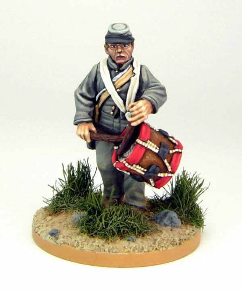 Soldado Confederado con Tambor  en 28 mm.  