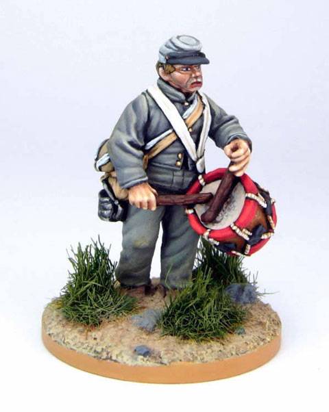 Soldado Confederado con Tambor  en 28 mm.  