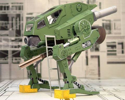 Recortables de Papel de un Mech de Combate. 