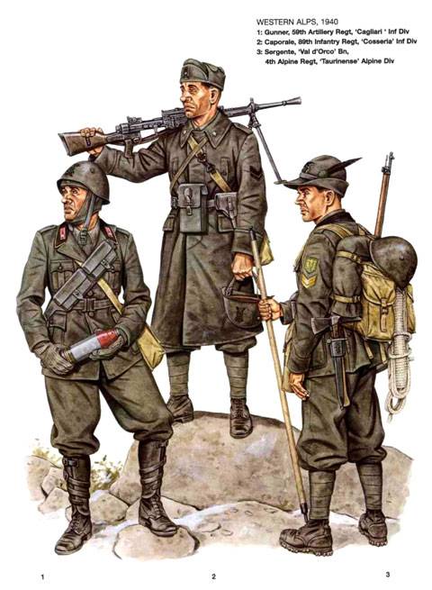 Ejercito Italiano en los Alpes Occidentales 1940
