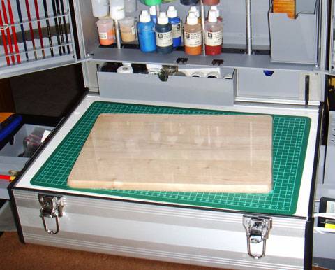 Como base o peana voy a utilizar una tabla de carne rectangular tama&ntilde;o folio.