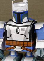 Recortable de papel o cartulina de Jango Fett en la versi&oacute;n infantil.