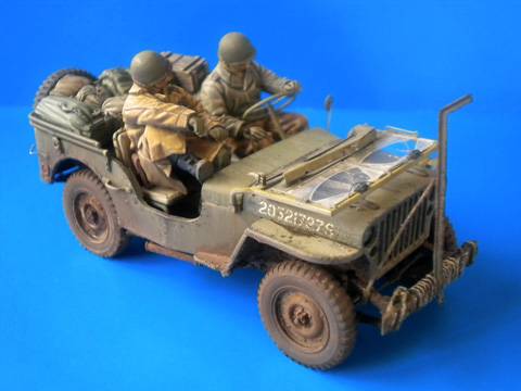 Maqueta a escala 1/35 de un Jeep Willy perteneciente al ejercito de los Estados Unidos