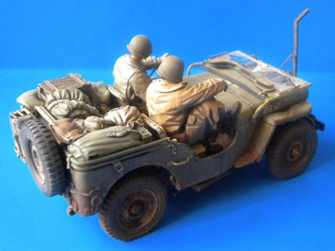 Maqueta a escala 1/35 de un Jeep Willy perteneciente al ejercito de los Estados Unidos