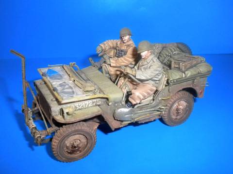Maqueta a escala 1/35 de un Jeep Willy perteneciente al ejercito de los Estados Unidos