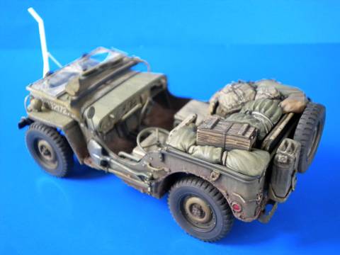 Maqueta a escala 1/35 de un Jeep Willy perteneciente al ejercito de los Estados Unidos