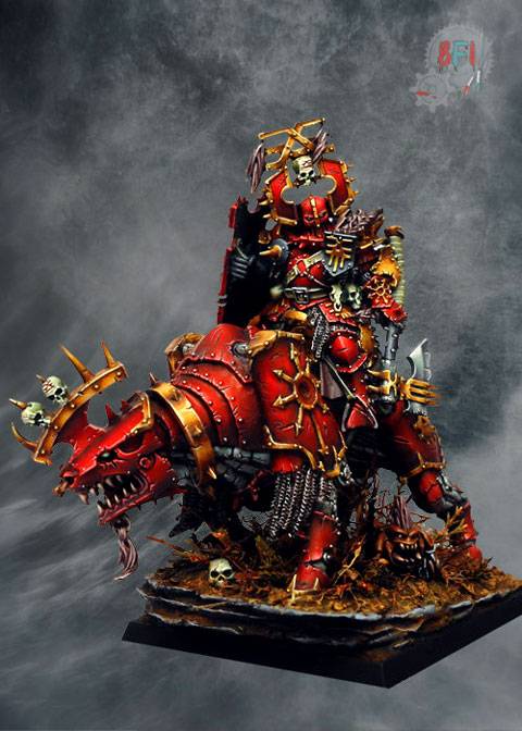 Se&ntilde;or del Caos de Khorne en su Juggernaut - Escala 30mm