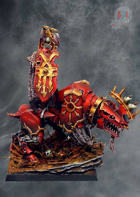 Se&ntilde;or del Caos de Khorne en su Juggernaut - Escala 30mm