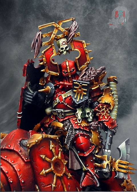 Se&ntilde;or del Caos de Khorne en su Juggernaut - Escala 30mm