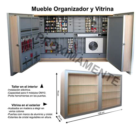 MUEBLE ORGANIZADOR Y VITRINA TODO EN UNO