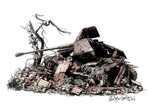 Diorama Marder III Destrozado - Escala 1/35