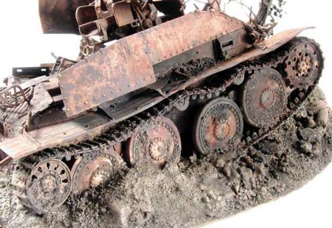 Diorama Marder III Destrozado - Escala 1/35