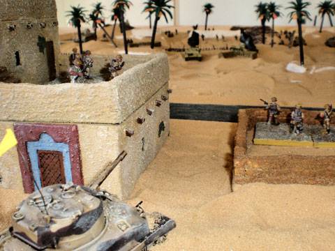 Sherman frena a un Panzer II