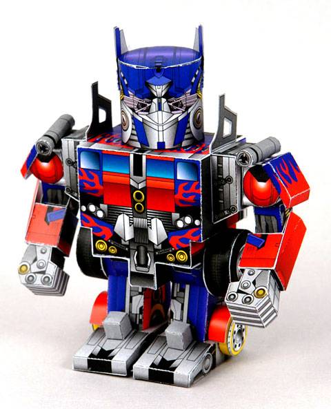 Recortable de papel o cartulina de Optimus en la versi&oacute;n infantil