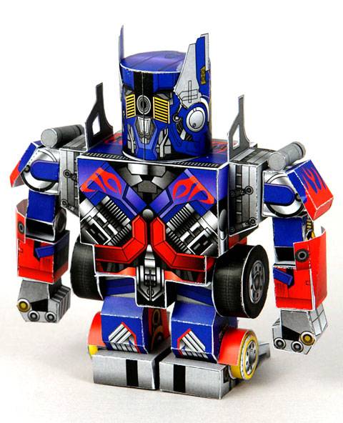 Recortable de papel o cartulina de Optimus en la versi&oacute;n infantil