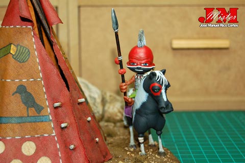 Proyecto Escena Cabezón de la Tribu Pies Negros - Escala 50mm Proyecto Escena Cabezón de la Tribu Pies Negros - Escala 50mm