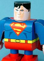 Recortable de papel o cartulina de Superman en la versi&oacute;n infantil. 
