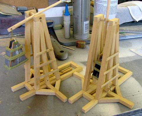 Sistema de contrapeso de un trebuchet medieval