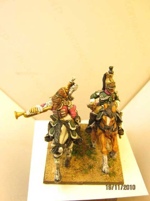 Trompeta y Oficial 1 Rgt de Dragones Franceses - Escala 28mm