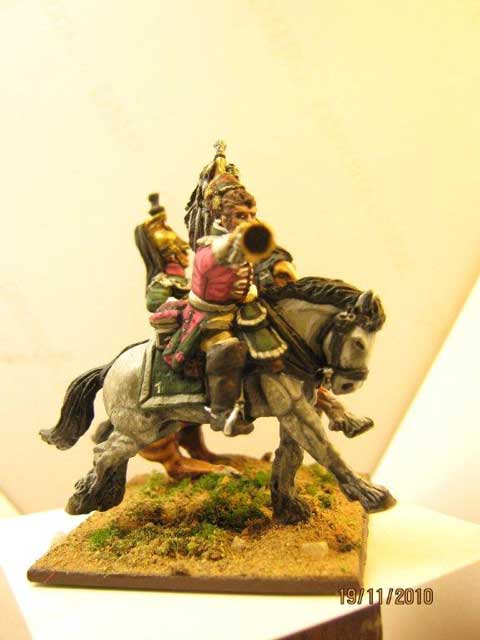 Trompeta y Oficial 1 Rgt de Dragones Franceses - Escala 28mm