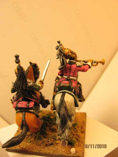 Trompeta y Oficial 1 Rgt de Dragones Franceses - Escala 28mm