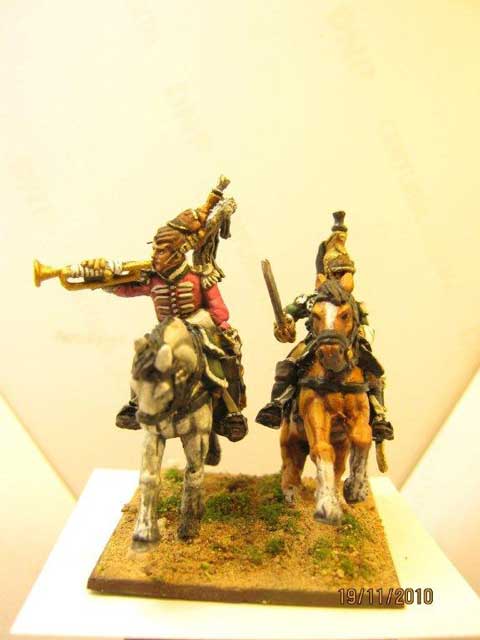 Trompeta y Oficial 1 Rgt de Dragones Franceses - Escala 28mm