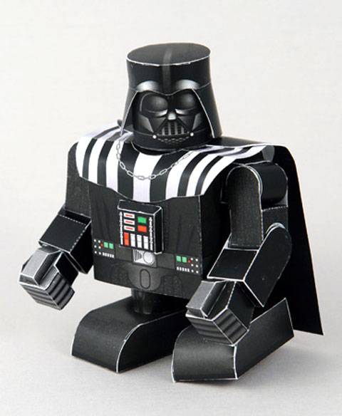 Recortable de papel o cartulina de Darth Vader en la versi&oacute;n infantil.  
