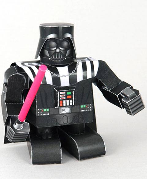 Recortable de papel o cartulina de Darth Vader en la versi&oacute;n infantil.  