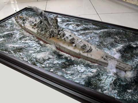 Diorama del Acorazado Japones Yamato - Escala 1/350