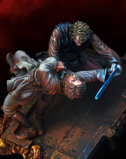 el famoso duelo entre Obi-Wan Kenobi y Anakin, maestro y disc&iacute;pulo, dentro de la gran saga de Star Wars.