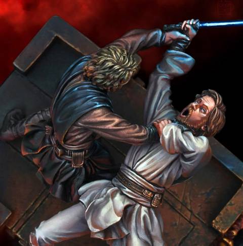 el famoso duelo entre Obi-Wan Kenobi y Anakin, maestro y disc&iacute;pulo, dentro de la gran saga de Star Wars.