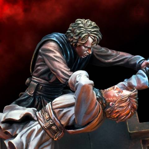 el famoso duelo entre Obi-Wan Kenobi y Anakin, maestro y disc&iacute;pulo, dentro de la gran saga de Star Wars.
