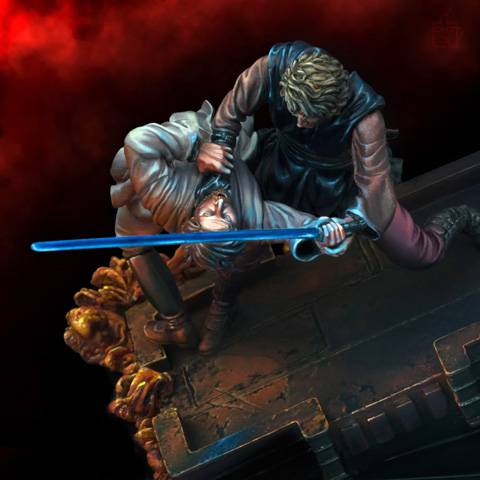 el famoso duelo entre Obi-Wan Kenobi y Anakin, maestro y disc&iacute;pulo, dentro de la gran saga de Star Wars.