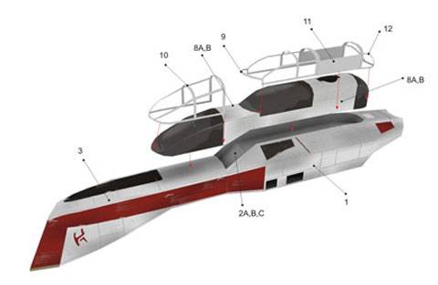 Recortable de Papel de la Version ARC-170 de las Guerras Clones