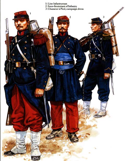 Uniformes Franceses - El Ej&eacute;rcito Franc&eacute;s 1870.