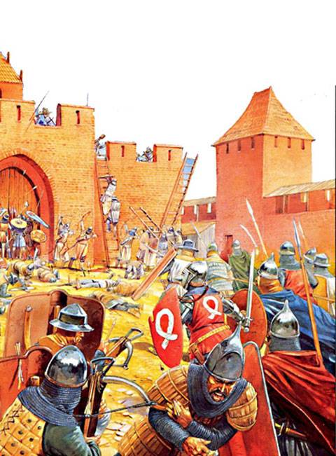 Asedio de Gilgenburg, a&ntilde;o 1410 por los ejercitos aliados de Lituania y Polonia