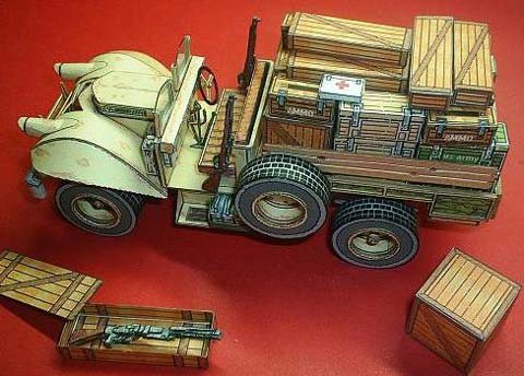 Recortable de Papel Camioneta Militar Bedford
