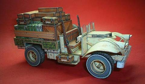 Recortable de Papel Camioneta Militar Bedford