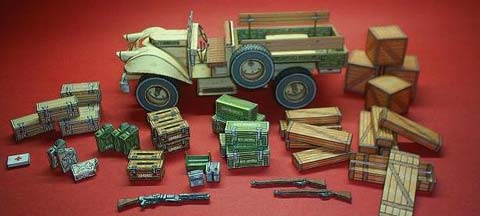 Recortable de Papel Camioneta Militar Bedford