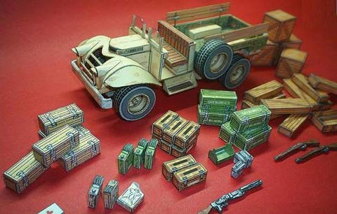 Recortable de Papel Camioneta Militar Bedford
