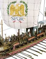 El Diorama representa a un birreme romano