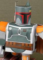 Recortable de papel o cartulina de Boba Fett en su versi&oacute;n infantil.