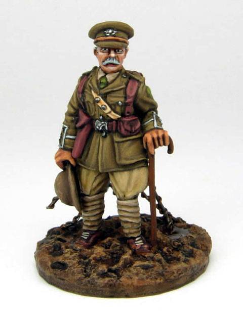Oficial britanico durante la Primera Guerra Mundial de la casa de miniaturas Paul Hicks Figures a escala 28 mm