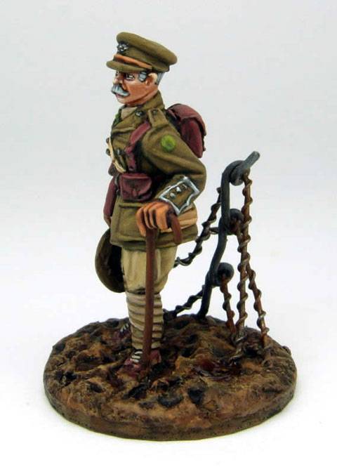 Oficial britanico durante la Primera Guerra Mundial de la casa de miniaturas Paul Hicks Figures a escala 28 mm