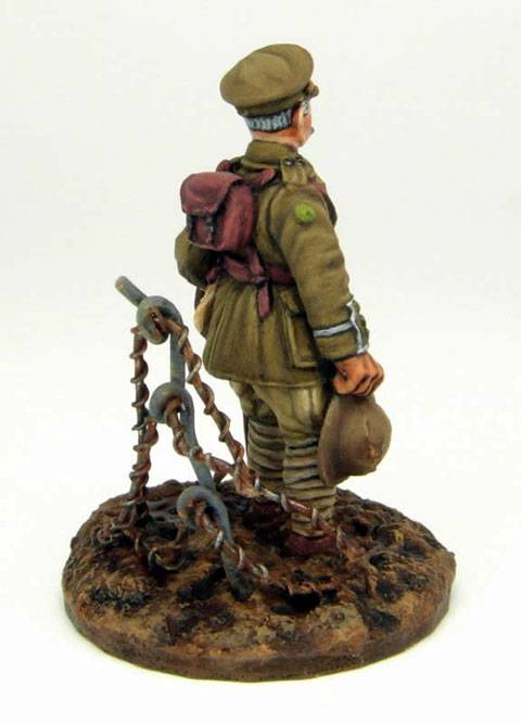 Oficial britanico durante la Primera Guerra Mundial de la casa de miniaturas Paul Hicks Figures a escala 28 mm
