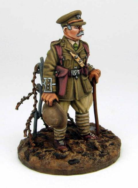 Oficial britanico durante la Primera Guerra Mundial de la casa de miniaturas Paul Hicks Figures a escala 28 mm